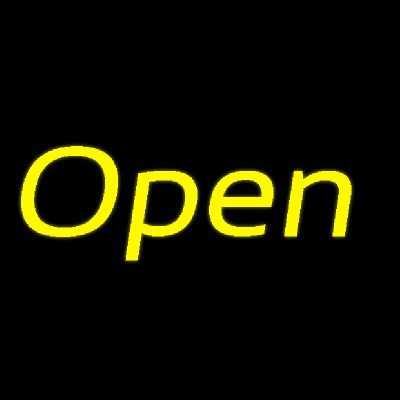 Yellow Open Neon Sign