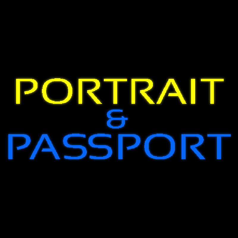 Yellow Portrait And Passport Neon Sign