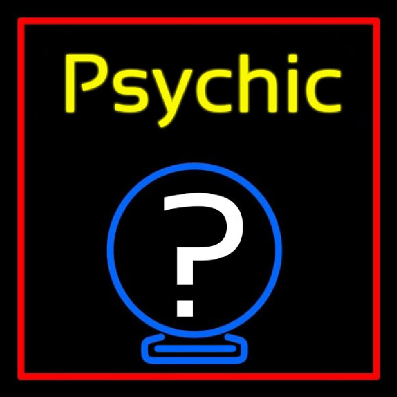 Yellow Psychic With Red Border Neon Sign