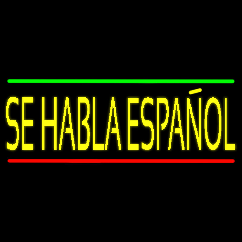 Yellow Se Habla Espanol Neon Sign