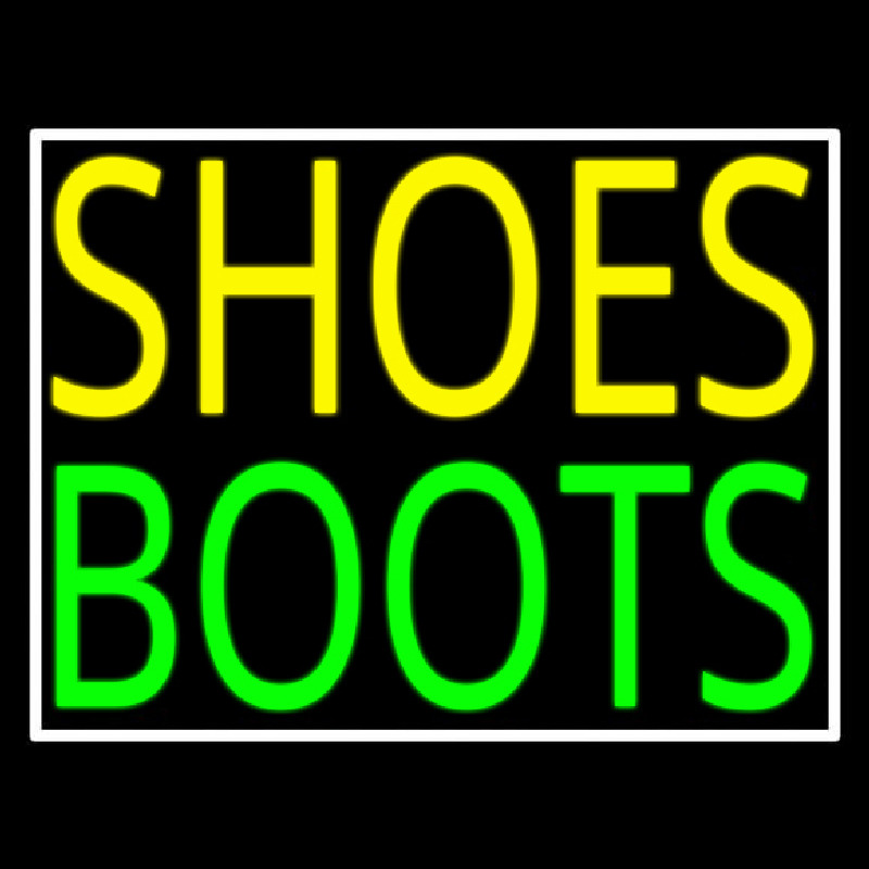 Yellow Shoes Green Boots With Border Neon Sign