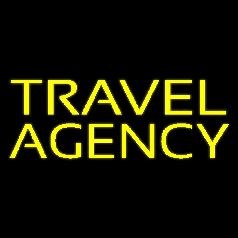 Yellow Travel Agency Neon Sign