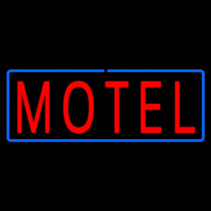 Red Motel With Blue Border Neon Sign