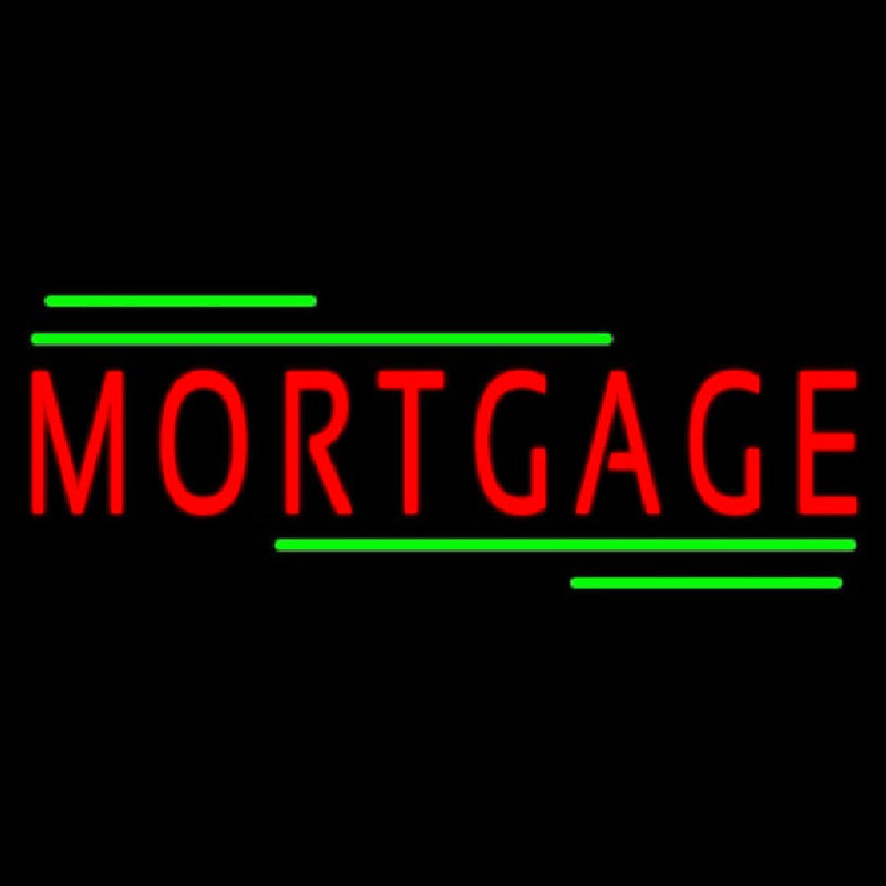 Red Mortgage Green Lines Neon Sign