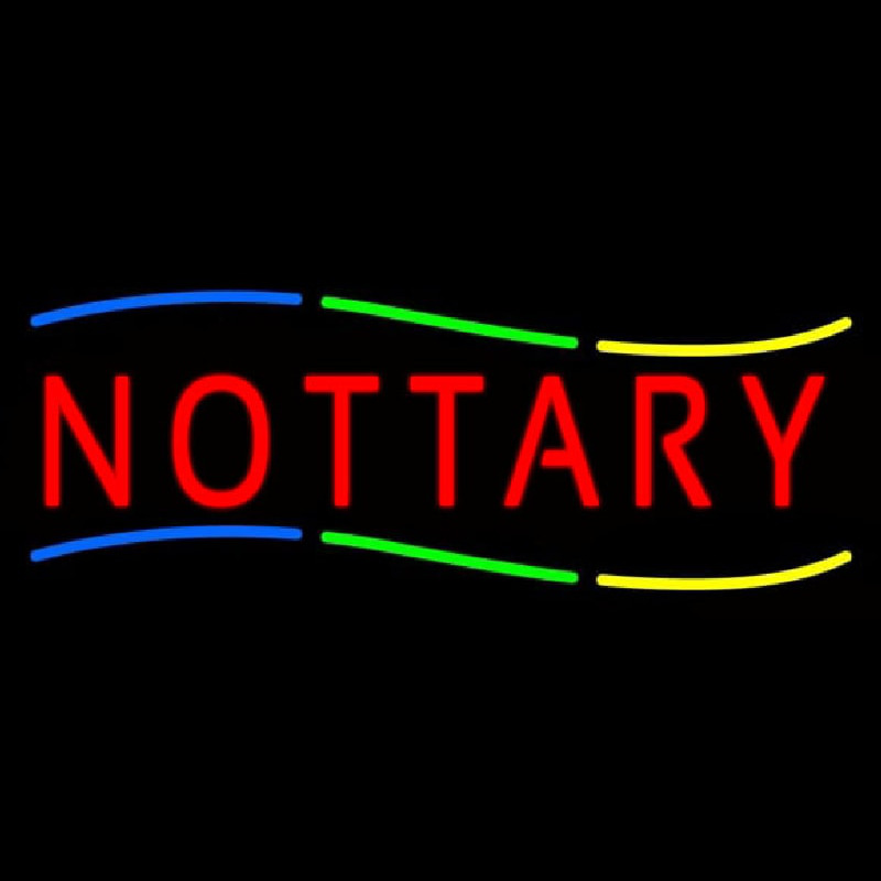 Multi Colored Notary Neon Sign