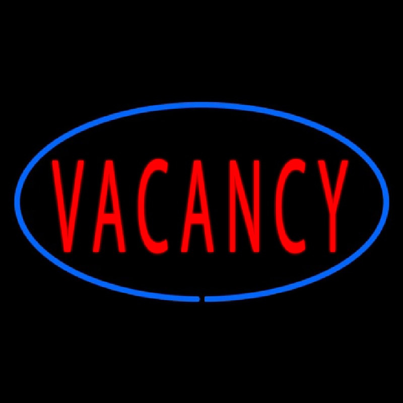 Vacancy Oval Blue Neon Sign