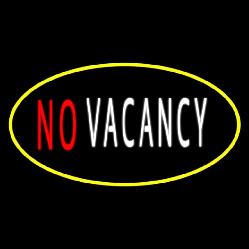 No Vacancy Oval Yellow Neon Sign