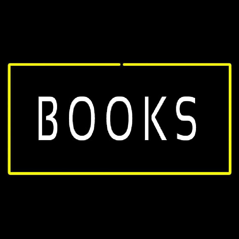 Books Yellow Border Neon Sign