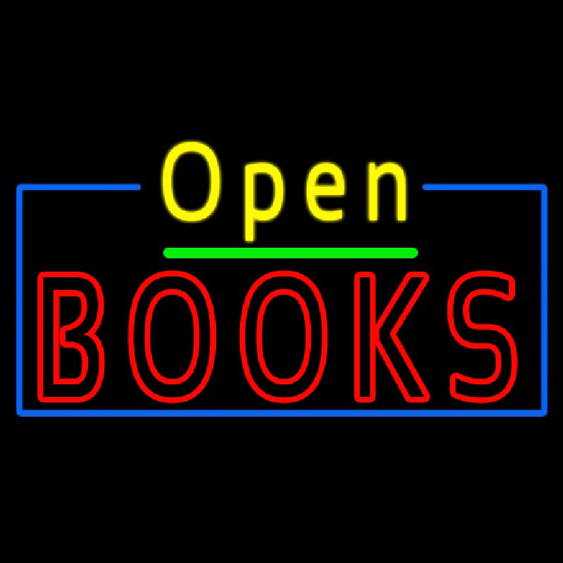 Yellow Open Red Books Neon Sign