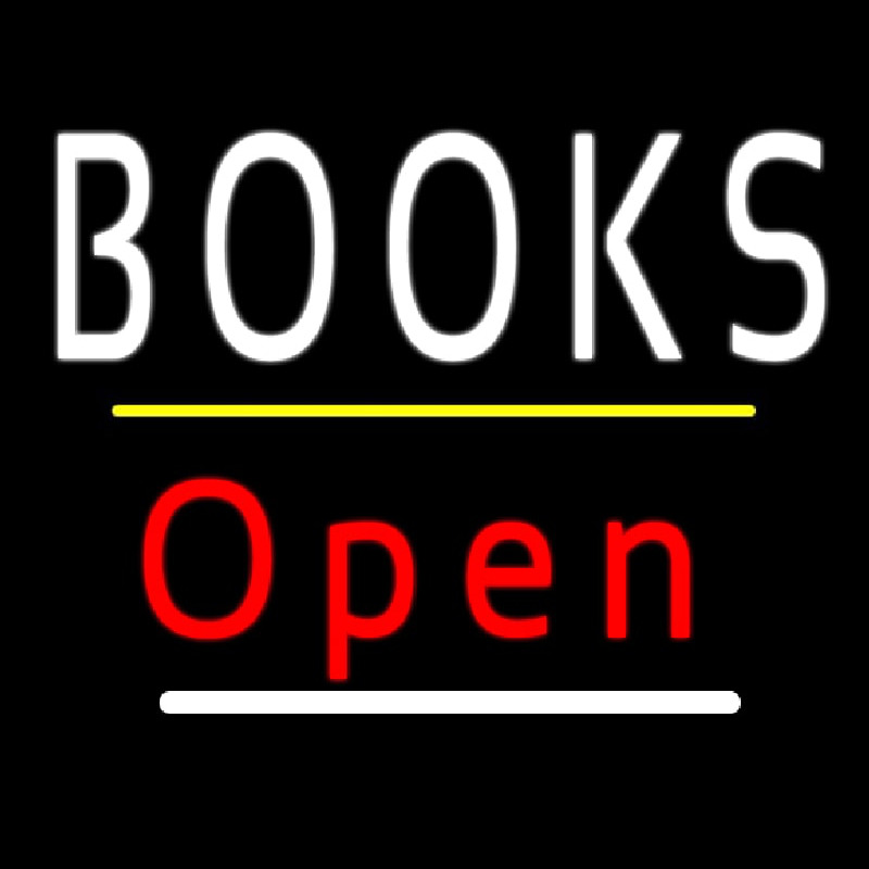 Books Open Yellow Line Neon Sign