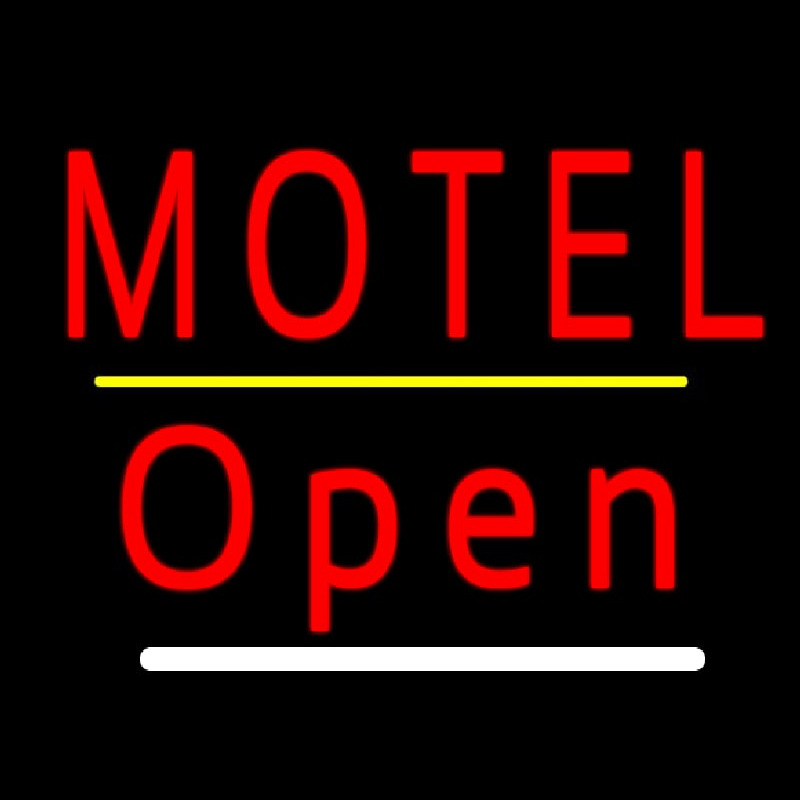 Motel Open Yellow Line Neon Sign