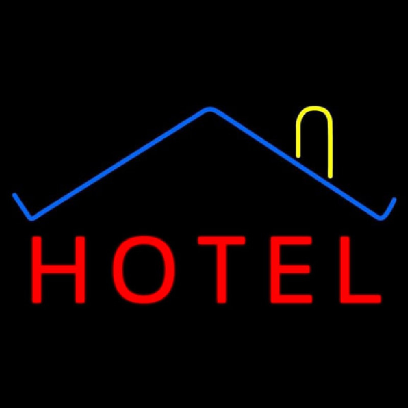 Hotel With Symbol Neon Sign