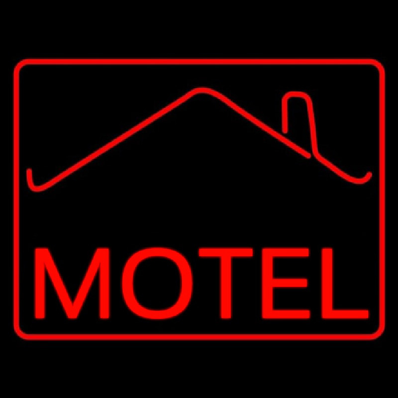 Red Motel With Symbol Neon Sign