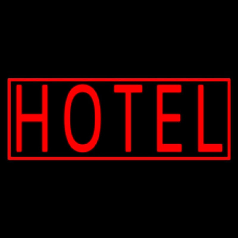 Red Simple Hotel Neon Sign