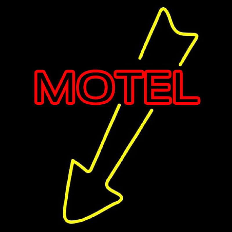 Motel With Down Arrow Neon Sign