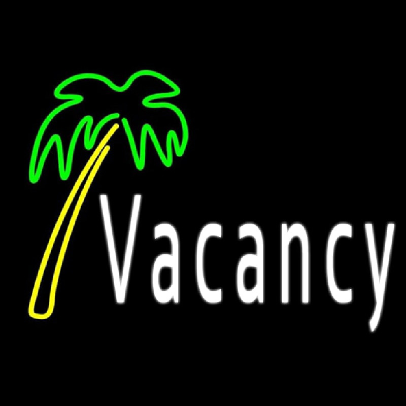 Vacancy With Tree Neon Sign