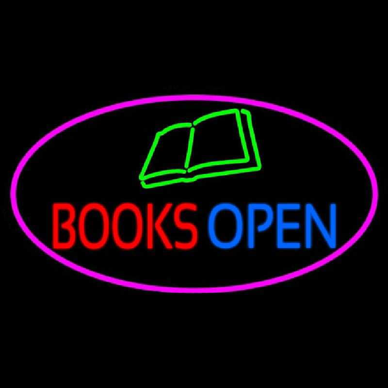 Book Open Logo Neon Sign