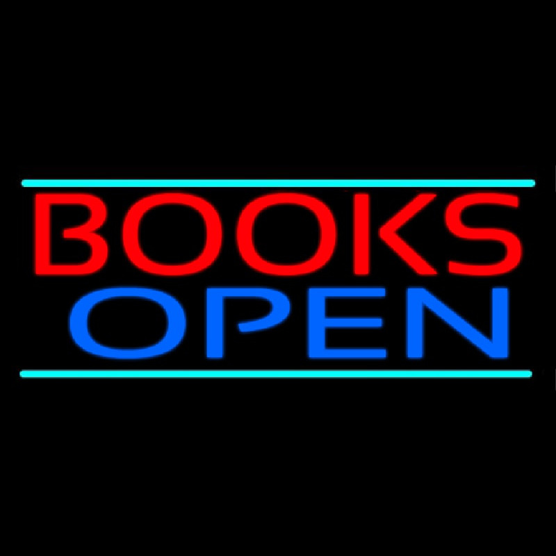 Books Open Neon Sign