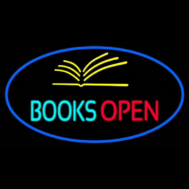 Books Red Open Neon Sign