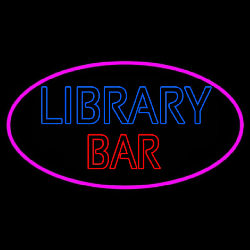 Double Stroke Library Bar Neon Sign