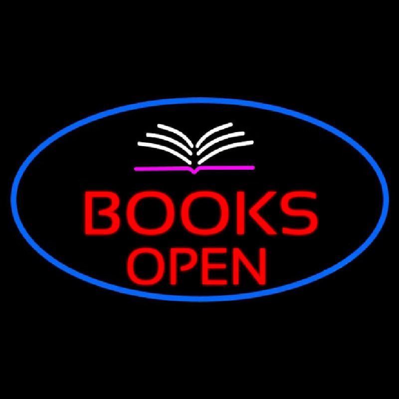 Red Books Open Neon Sign