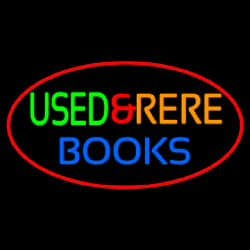 Used And Rare Books Neon Sign