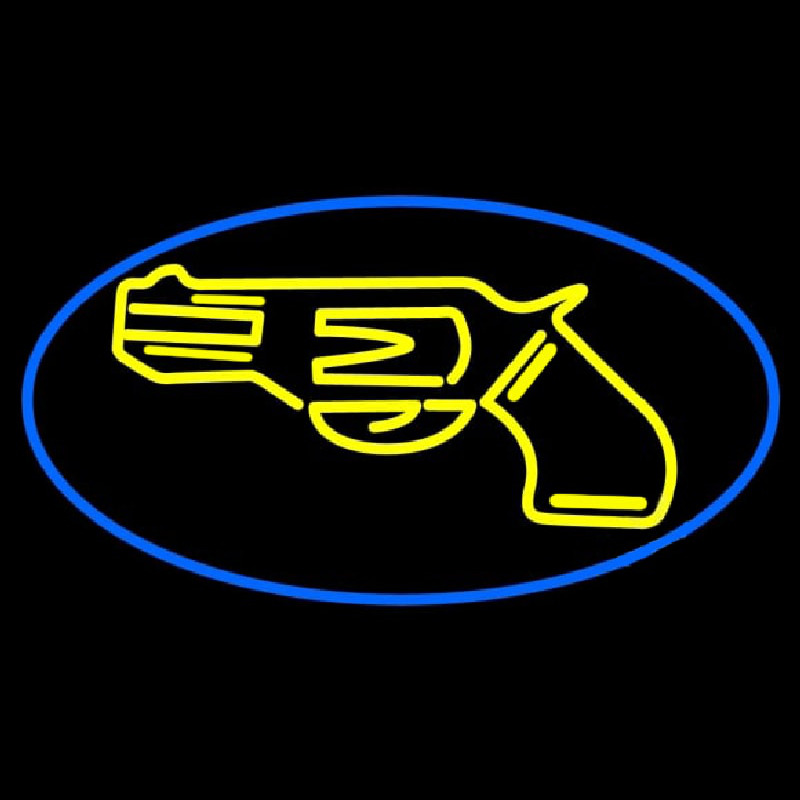 Yellow Gun Neon Sign