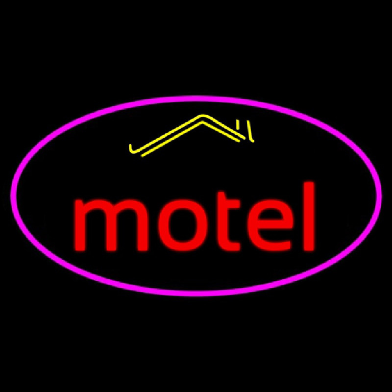 Red Motel With Symbol Neon Sign