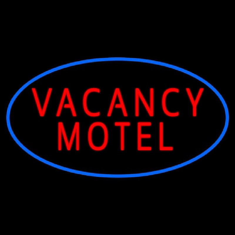 Red Vacancy Motel With Blue Border Neon Sign