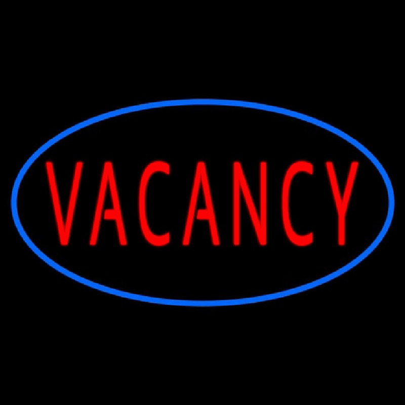 Red Vacancy With Blue Border Neon Sign