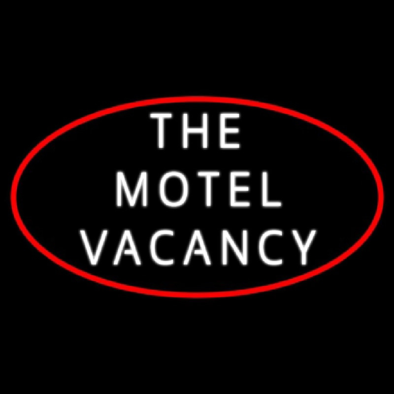 The Motel Vacancy With Red Border Neon Sign