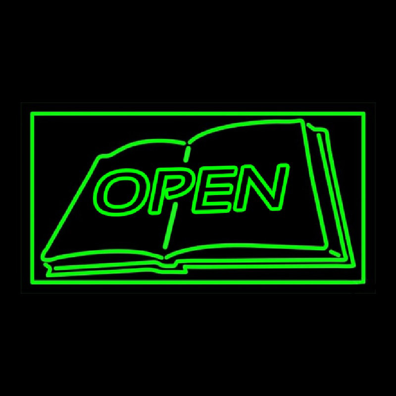 Book Open Logo Neon Sign