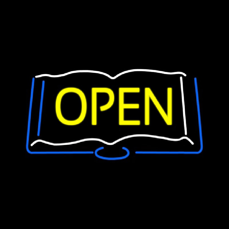 Books Open Neon Sign