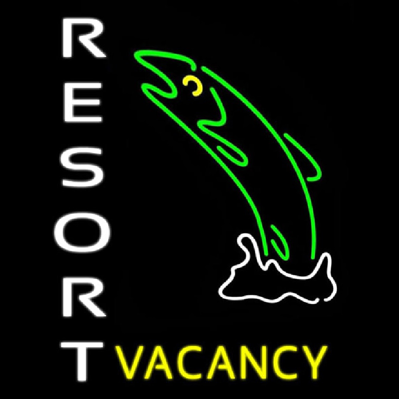 Resort Vacancy With Fish Neon Sign