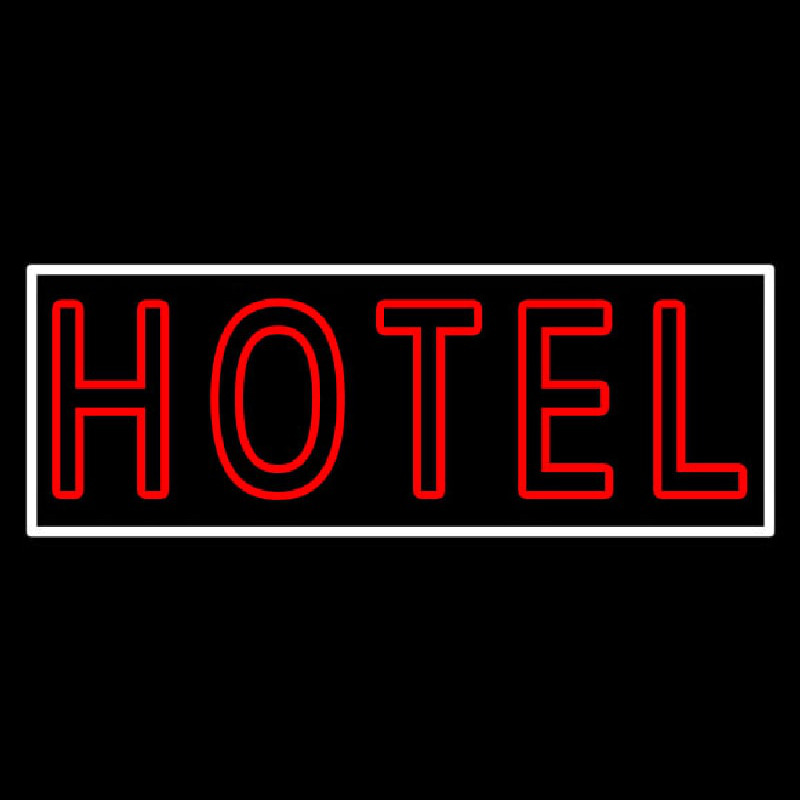 Double Stroke Red Hotel Neon Sign