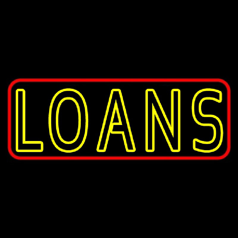 Double Stroke Loan With Red Border Neon Sign