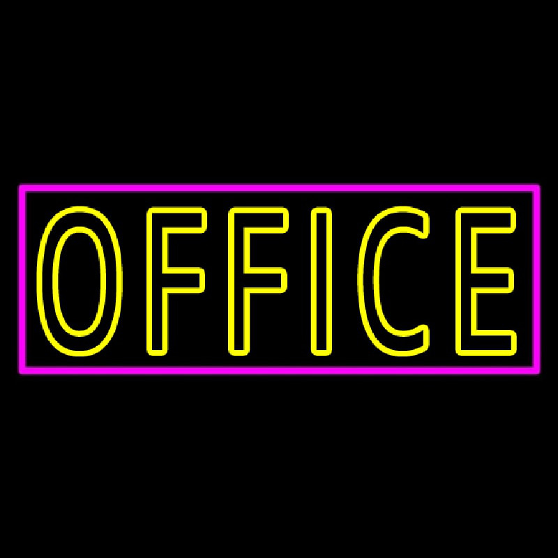 Double Stroke Office Pink Borer 1 Neon Sign