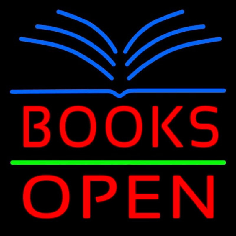 Red Books Open Neon Sign