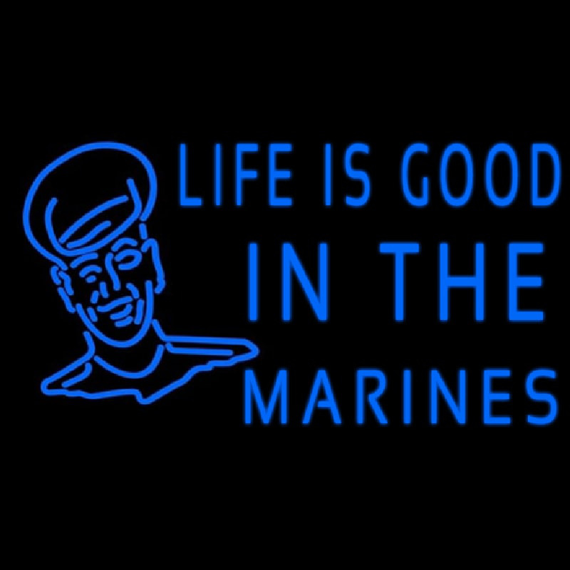 Blue Marine With Logo Neon Sign