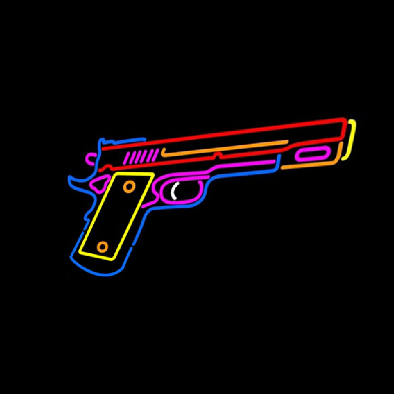 Hand Gun Neon Sign