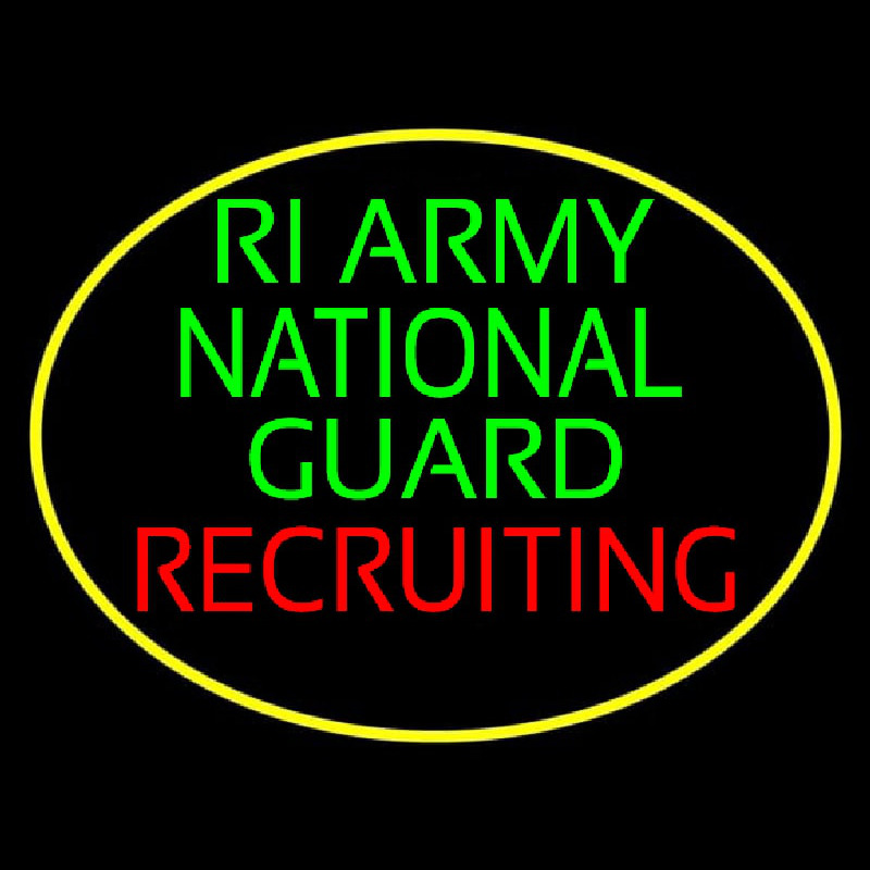 Ri Army National Guard Recruiting Neon Sign