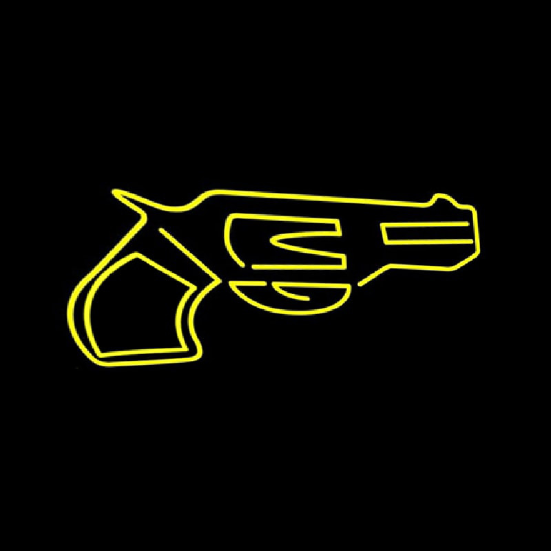 Yellow Gun Neon Sign