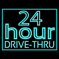 24 Hours Double Stroke Drive Thru Neon Sign