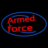 Armed Forces With Blue Round Neon Sign