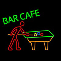 Bar Cafe With Pool Neon Sign