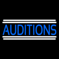 Blue Auditions Line Neon Sign