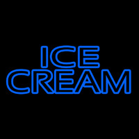 Blue Double Stroke Ice Cream Neon Sign