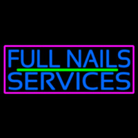 Blue Full Nail Services Neon Sign