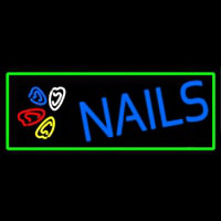 Blue Nails Logo Neon Sign