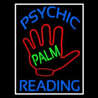 Blue Psychic Reading With Green Palm Neon Sign